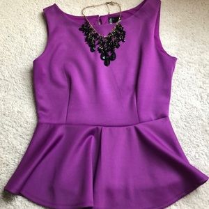 Purple peplum top